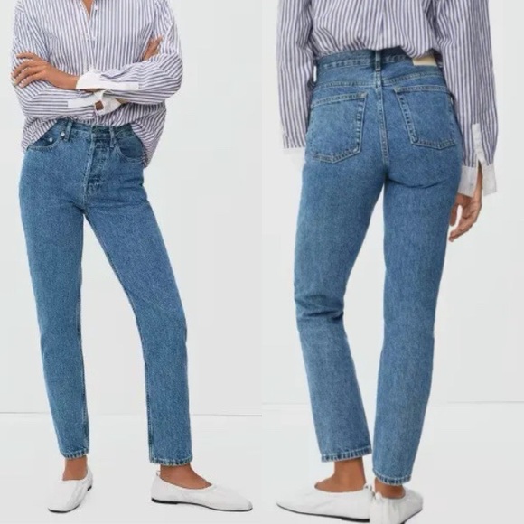 Everlane Denim - Everlane 90s Cheeky Crop Jean Blue Size 27 Crop Organic Cotton Button Fly